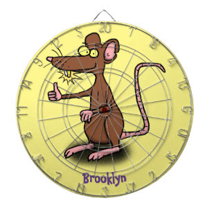 Cute brown rat thumbs up cartoon dartboard