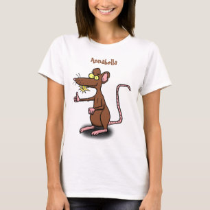 Cute brown rat thumbs up cartoon T-Shirt