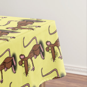Cute brown rat thumbs up cartoon tablecloth