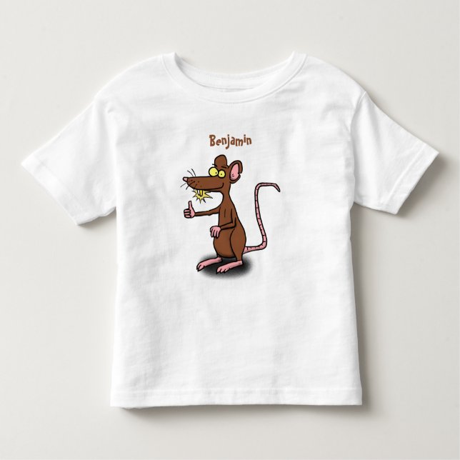 Cute brown rat thumbs up cartoon toddler T-Shirt (Front)
