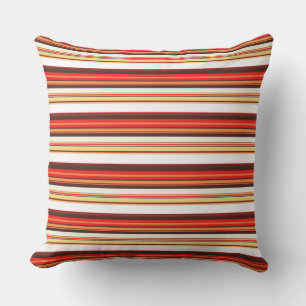 Cute brown red stripes cushion