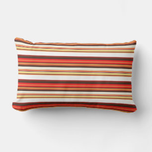 Cute brown red stripes lumbar cushion