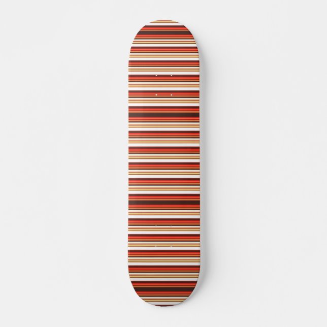 Cute brown red stripes skateboard (Front)