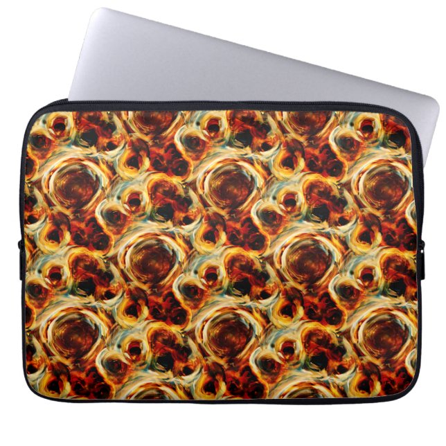 Cute brown seamless smudge pattern throw pillow lu laptop sleeve (Front)