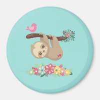 Cute Brown Sloth Hanging Upside down