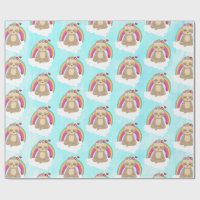 Cute Brown Sloth, Meditating on a Cloud Pattern