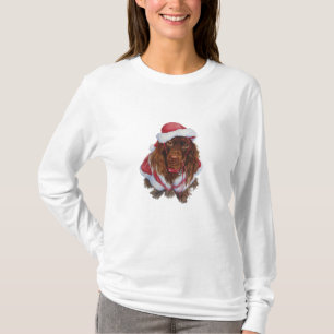 Cute brown spaniel in Christmas santa outfit T-Shirt