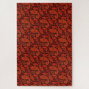Cute brown swirl paisley patterns jigsaw puzzle