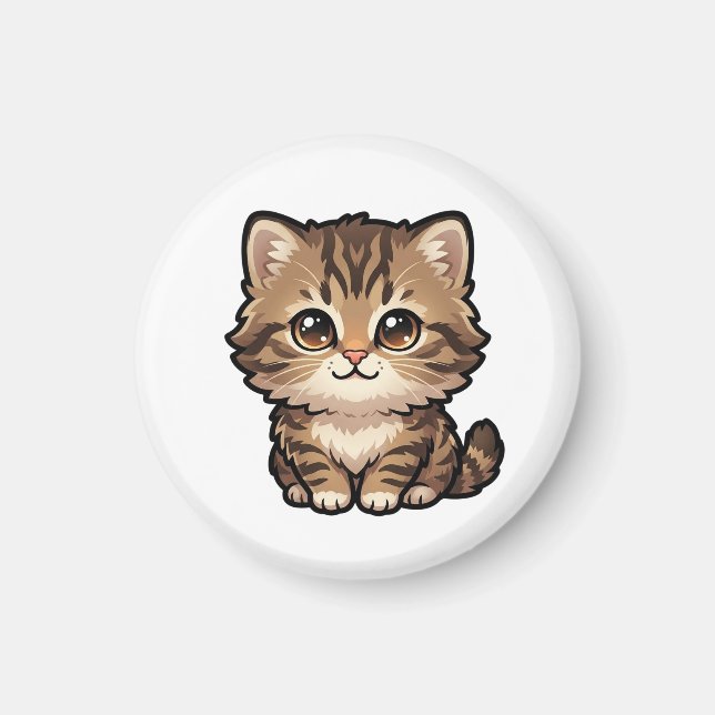 Cute Brown Tabby Kitten Magnet (Front)