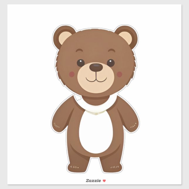 Cute Brown Teddy Bear Cartoon (Sheet)