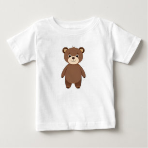 Cute Brown Teddy Bear Cartoon Baby T-Shirt