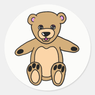 Cute Brown Teddy Bear Classic Round Sticker