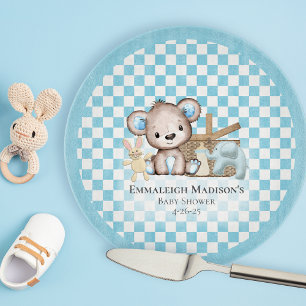Cute Brown Teddy Bear Picnic Baby Shower Cutting Board