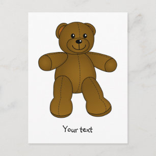 Cute brown teddy bear postcard