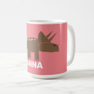 Cute Brown Triceratops Dinosaur For Kids  Coffee Mug