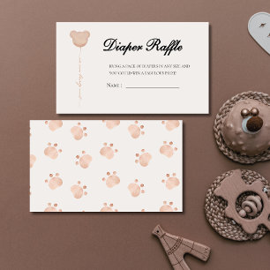 Cute brown we can bearly wait baby shower enclosure card