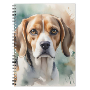 CUTE BROWN & WHITE BEAGLE DOG NOTEBOOK