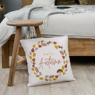 Cute Brown Yellow Foliage Fall Seasonal  Cushion