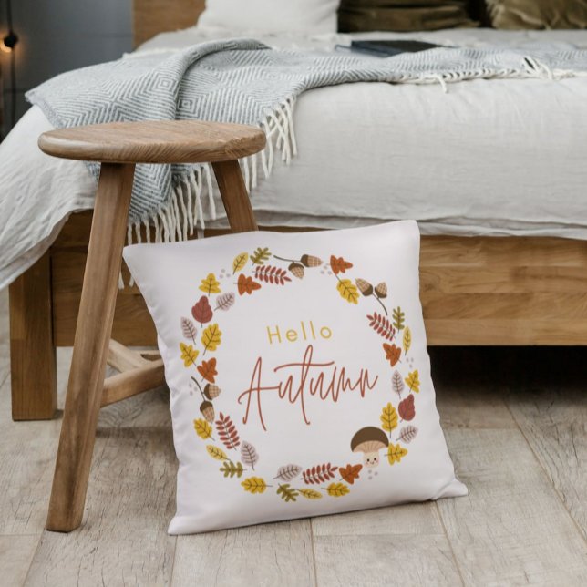 Cute Brown Yellow Foliage Fall Seasonal  Cushion (Creator Uploaded)