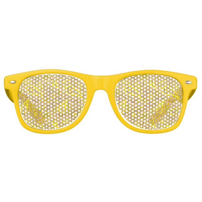 Cute brown yellow paisley pattern Case-Mate iPhone Retro Sunglasses (Front)