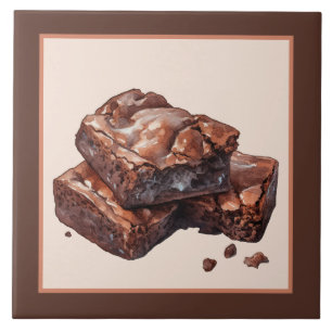 Cute brownie bakery business home crafting ceramic tile