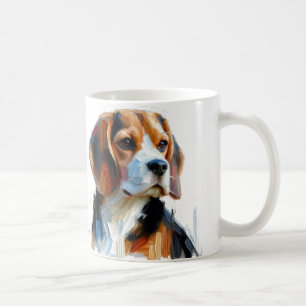 Cute Browns and Black Portrait Of Beagle Coffee Mug