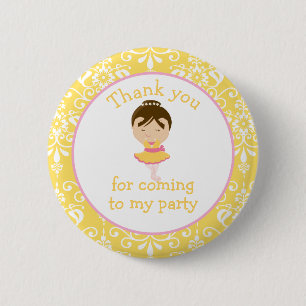 Cute Brunette Ballerina 'I went to' 6 Cm Round Badge