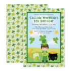 Cute Brunette Boy St Patrick's Kids Birthday