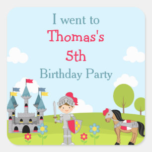 Cute Brunette Knight 'I went to' Square Sticker