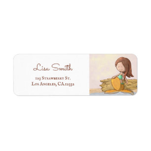Cute Brunette Mermaid Return Address Label
