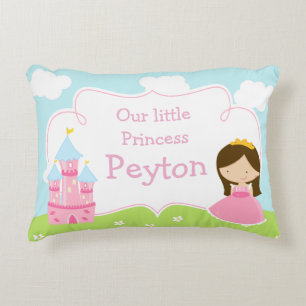 Cute Brunette Our Little Princess Decorative Cushion