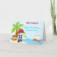 Cute Brunette Pirate Eye Patch Boy Birthday Party