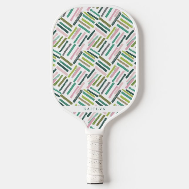 Cute Brush Strokes Pattern Pickleball Paddle (Front)
