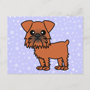 Cute Brussels Griffon Cartoon Postcard
