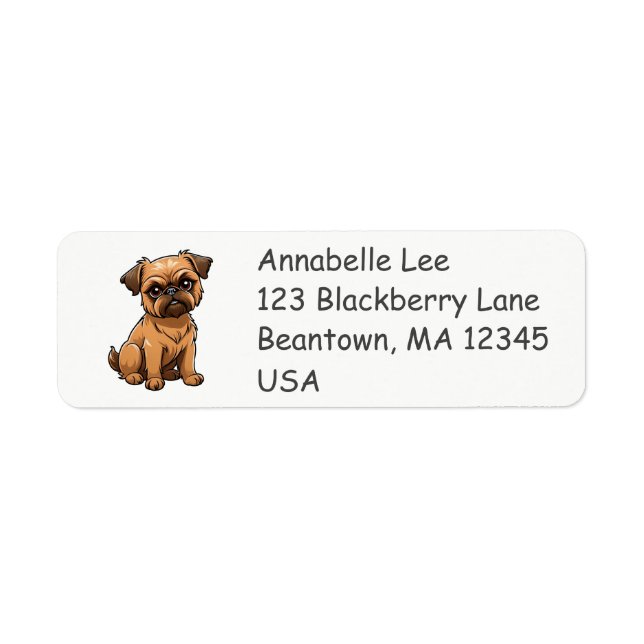 Cute Brussels Griffon Return Address Label (Front)