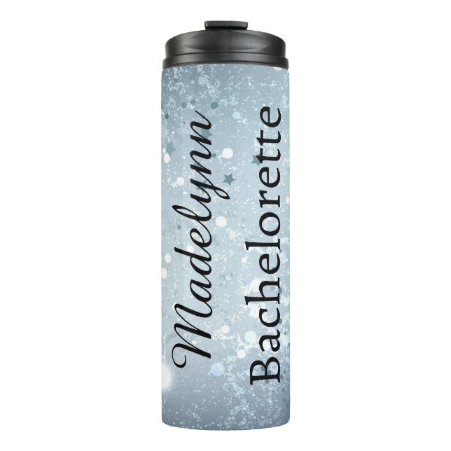 Cute Bubble Blue Personalised Bridesmaid  Thermal  Tumbler (Front)