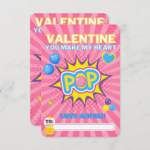 Cute Bubble Gum Classroom Valentine Photo Card