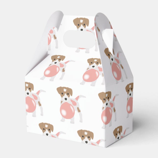 Cute Bubble Gum Dog Puppy Blowing Bubble Favour Box (Front Side)