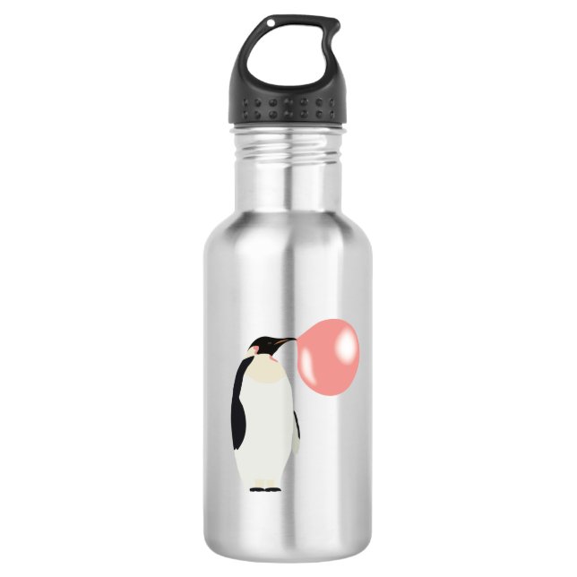 Cute Bubble Gum Penguin Blowing Bubble 532 Ml Water Bottle (Front)