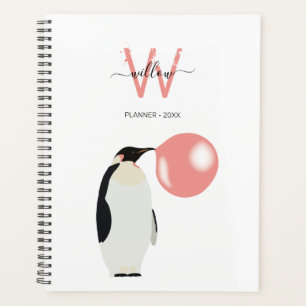 Cute Bubble Gum Penguin Blowing Bubble  Planner
