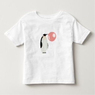 Cute Bubble Gum Penguin Blowing Bubble Toddler T-Shirt