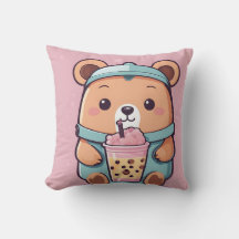 Cute Bubble Tea Bear Illustration – Kawaii Style