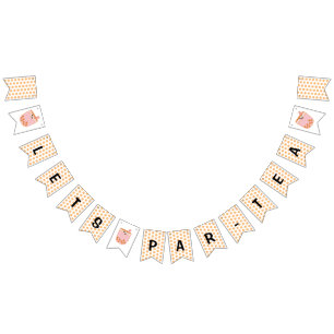 Cute Bubble Tea Boba Party Polka Dot Bunting