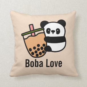 Cute Bubble Tea & Panda Bear Cushion