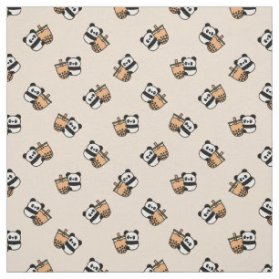 Cute Bubble Tea & Panda Bear Fabric