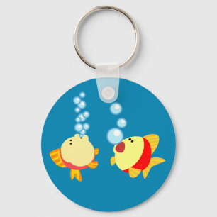 Cute Bubbling Cartoon Fish Keychain