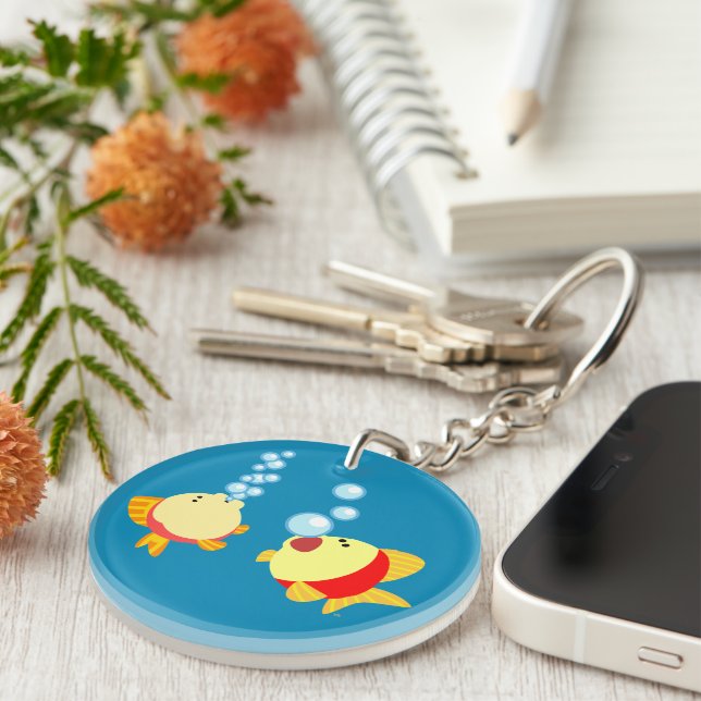 Cute Bubbling Cartoon Fish Keychain (Front Right)