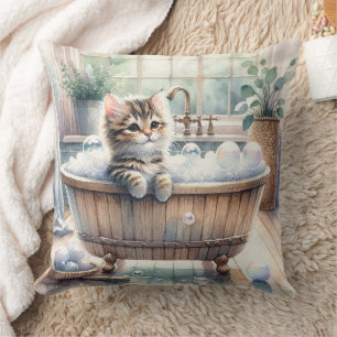 Cute Bubbly Kitten Bath Time Cushion