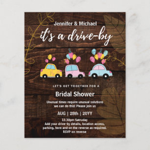 Cute BUDGET Drive-By Bridal Shower Invitations