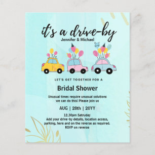Cute BUDGET Drive-By Bridal Shower Invitations
